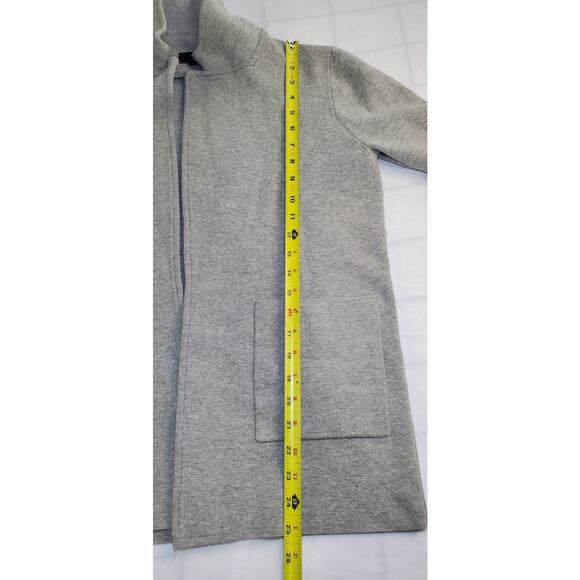 J Crew Size S Merino Wool Sweater Blazer Women’s Light Gray Knit Jacket Ca13 - Picture 4 of 8